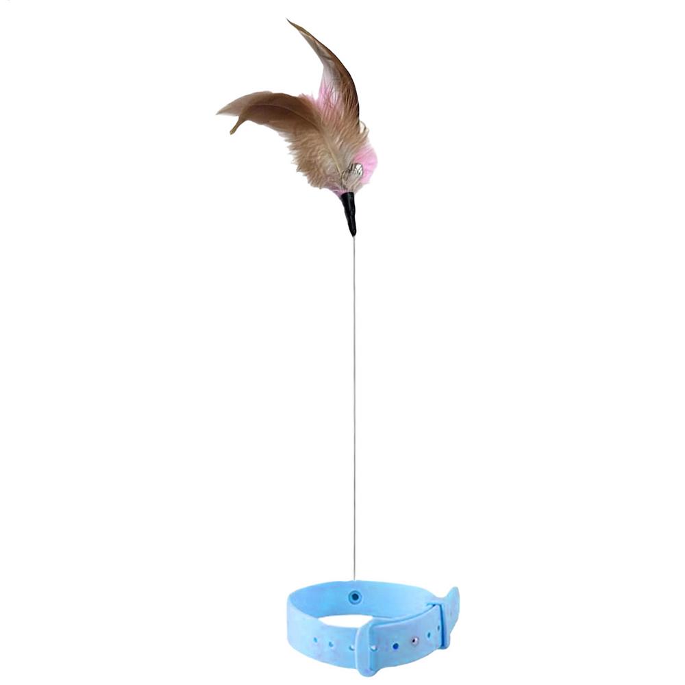 Cat Collar Toy Interactive Teasing Wand Kitten Cat Feathers Toys for Indoor Outdoor Park Home Daily Exercise Training