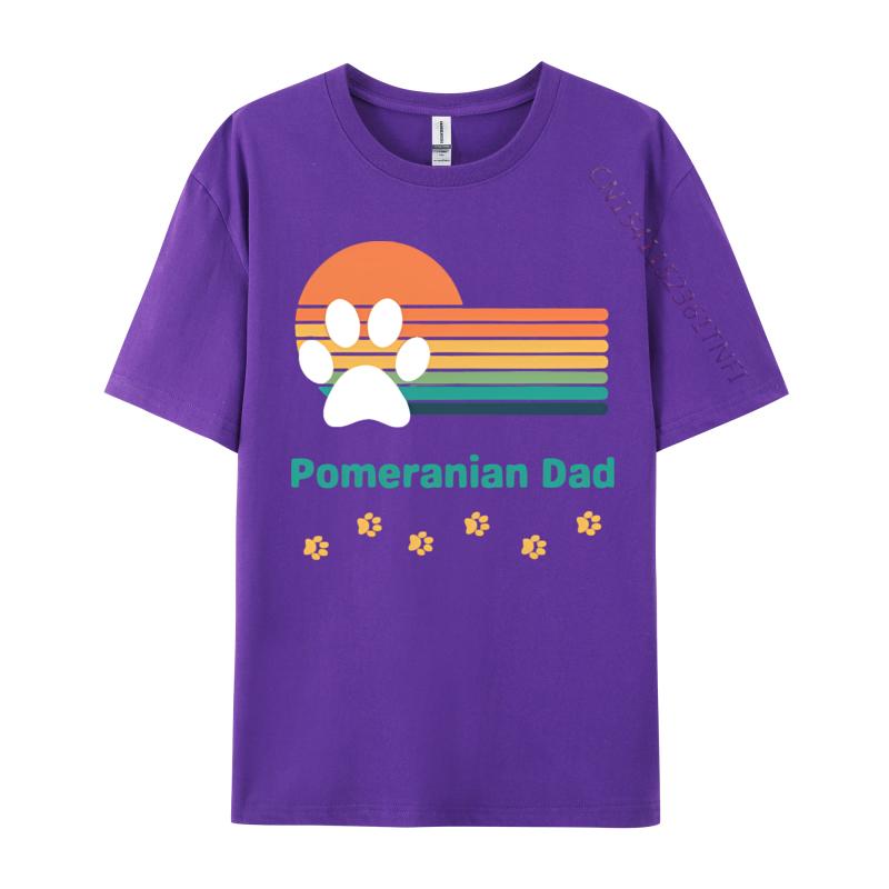 Pomeranian Dog Dad Vintage Retro Colorful Tshirt Men T Shirts Gifts Print Tshirts Casual Plus Size Tops Tee Graphic T Shirts