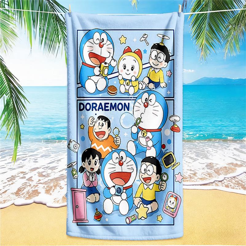1pc Doraemons Joyful Adventure beach towel,quick drying absorbent beach towel,outdoor sports swimming beach towel,Soft and comfortable Y7281