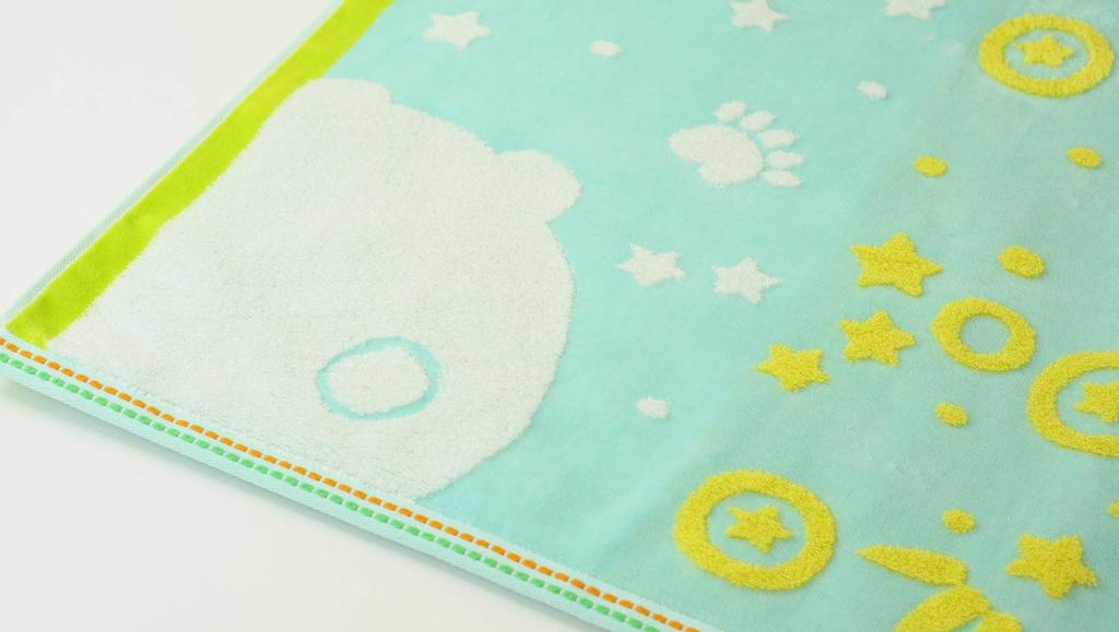 UCHINO Bath Towel Blue Green Panda 60 X 120 Cm Mochi Puni 9018B704 BG Approx.