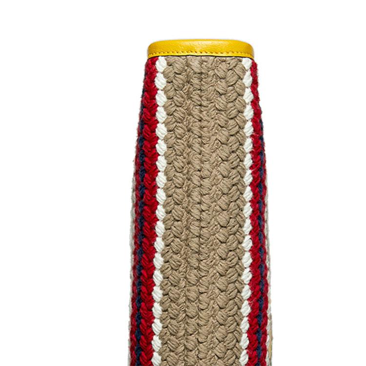 GUCCI Fabric With Leather Clutch Womens Yellow Red