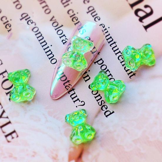 Women Sparkling Bear Pattern Resin Nail Art Sequin Sticker for DIY