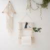 Hand Woven Tapestry Storage Holder Wood Cotton Rope Bowknot Hairpins Headband