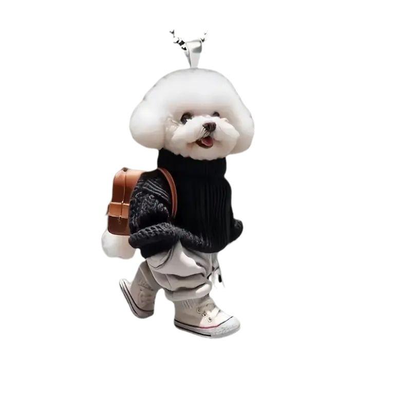 

Новый милый кулон в виде щенка на рюкзаке, модный акриловый плоский автомобильный кулон, брелок-подвеска Style C