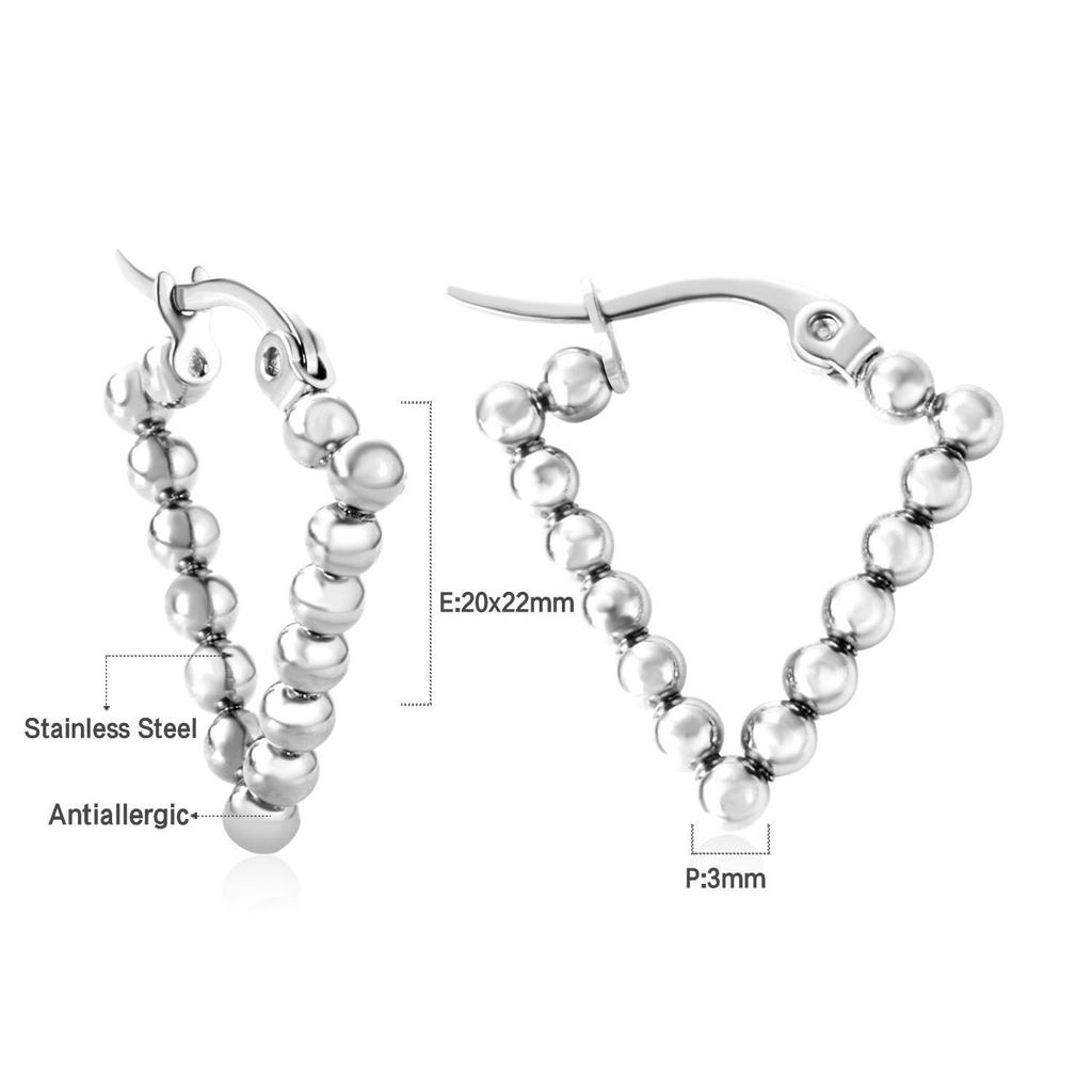 Luksusowe europejskie i amerykańskie kolczyki koła ze stali nierdzewnej z koralikami ze stali