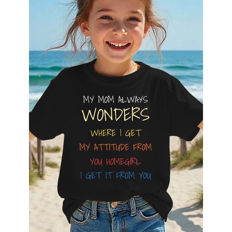 Европейские размеры Летняя мода Девочки Футболка с коротким рукавом Мультяшный принт Повседневный универсальный топ 98cm чёрный