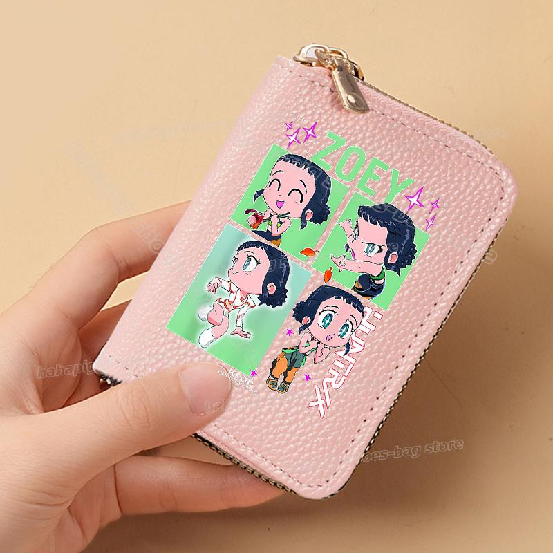 Perfect KPop Demon Hunters Women Short Wallets Pu Leather Credit Card Holder Multi-slot Small Zipper Wallets Female Clutch Coin Purse