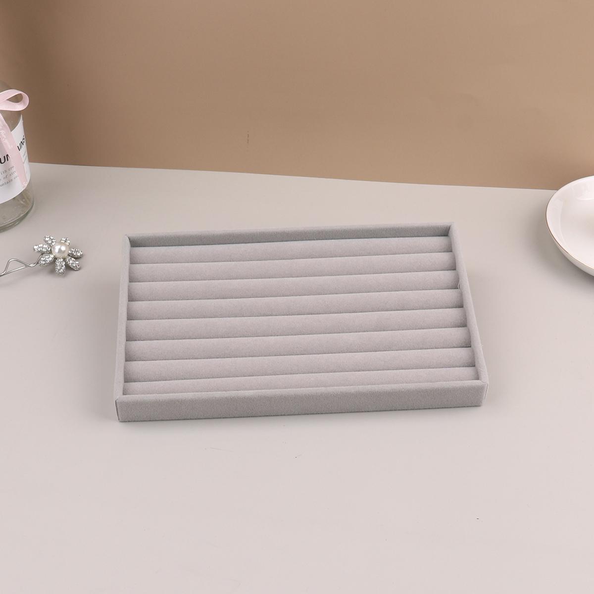 

Бархатный дисплей для ювелирных изделий, складной, изысканный держатель для ювелирных изделий, портативный органайзер для колец, сережек, ожерелий, коробочка-органайзер для мальчиков серый