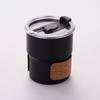 New Cute Tea Beer Cups Single Wall 300ml Color Steel Camping Coffee Mug Wooden Ring Decor