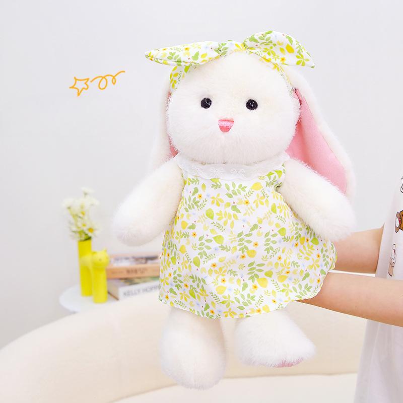 Rabbit Doll Small Fresh Plush Toy Floral Skirt Cute Rabbit Doll Soothing Gift