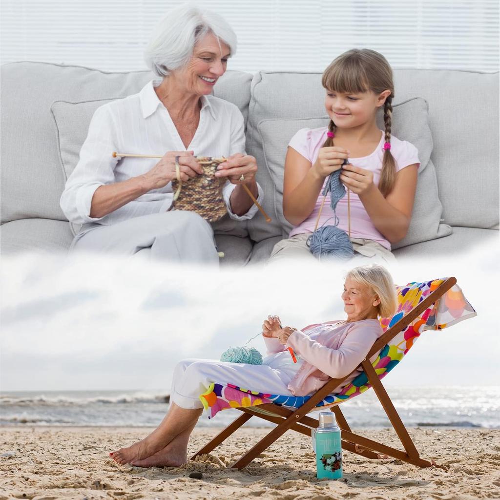 Mdoker 95pcs Knitting Needles Kit&Crochet Hooks Set 36 Straight Bamboo Knitting Needle 12 Small Size Lace Crochet Hook 5 Ergonomic Crochet Needles