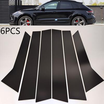 6 Pcs/set Car Pillar Posts Window Door Moulding Trims BC Column Sticker Cover for Porsche Macan 2014-2022