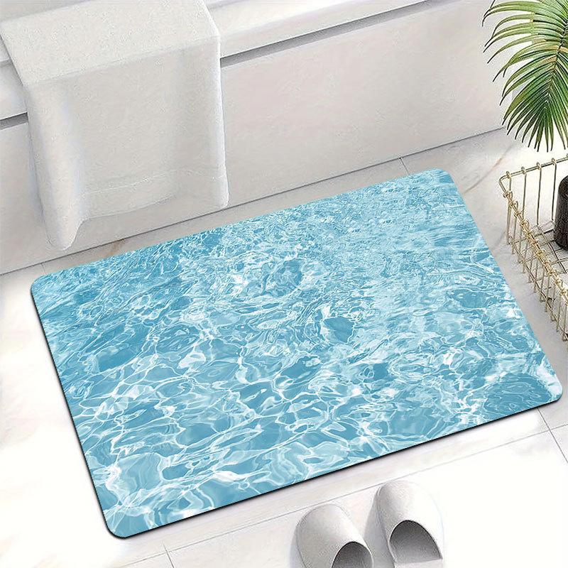 Ocean Beach Shell Pattern Bath Flannel Mat Non-Slip, Absorbent Ultra Soft Plush Suitable for Shower Door Bathroom Entrance Decor