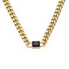 Personalized Trend Square Zircon Cuban Chain Necklace Women'S 18K Gold Titanium Steel Non-Fading Jewelry