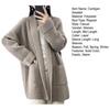 Warmer Weicher Damen Übergrößen Cardigan Pullover Winter Herbst Gestrickt Langarm Locker Dick Offener Stich Elastisches Revers Taschen