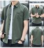 Amyni Red Stitch Oxford Short Summer Solid Color Men's Shirt, Casual, Sports, Sleeve, Wear, Stylish,