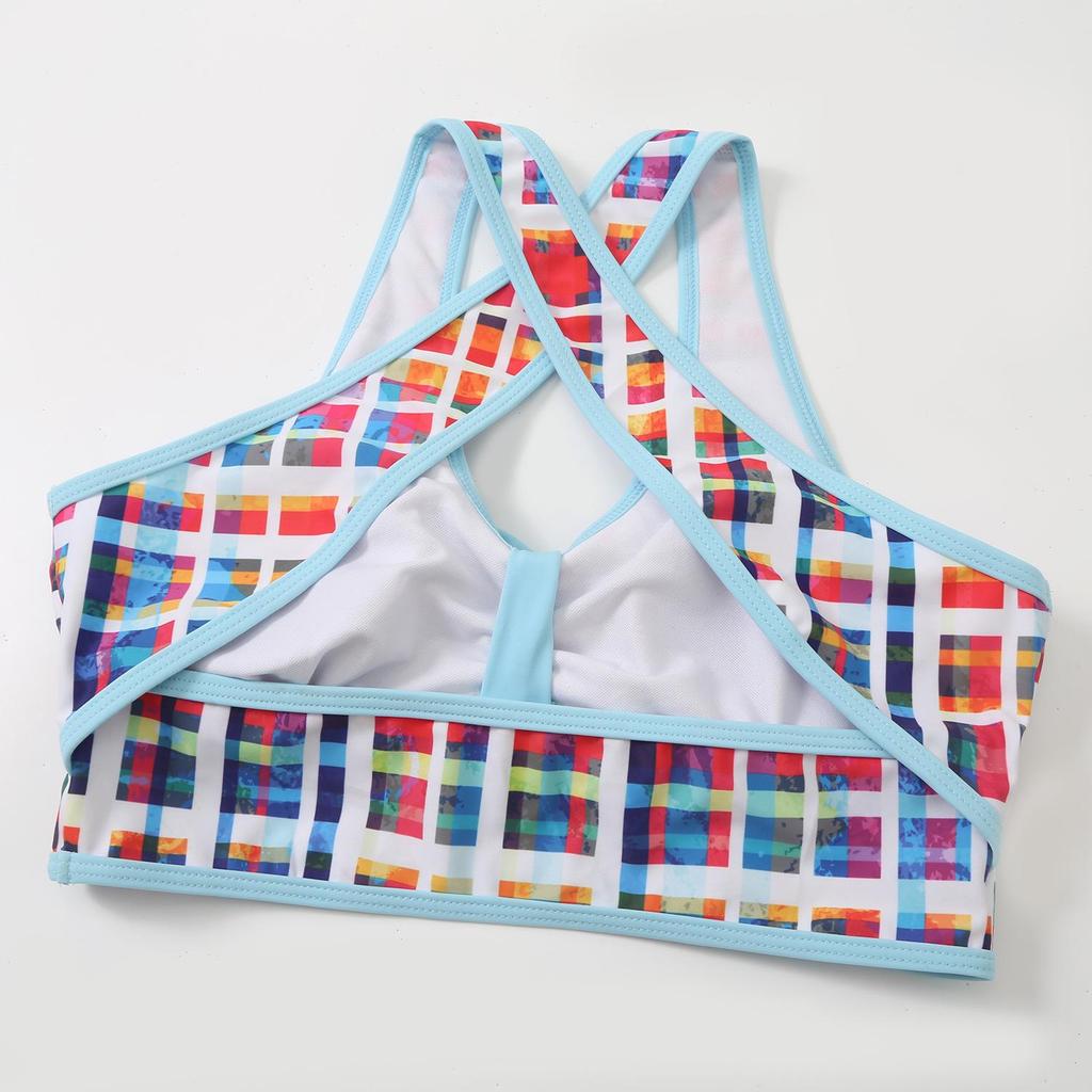 2024 Damen Europäischer & Amerikanischer Konservativer Print Bikini Badeanzug mit Rock