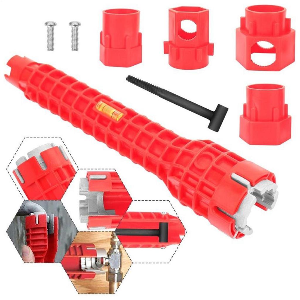 Multifunktionaler Sanitärschlüssel, Beckenboden-Führungshülse, Demontage, Wasserhahn, Rohr, Waschbecken, nur Sanitär-Installationswerkzeug