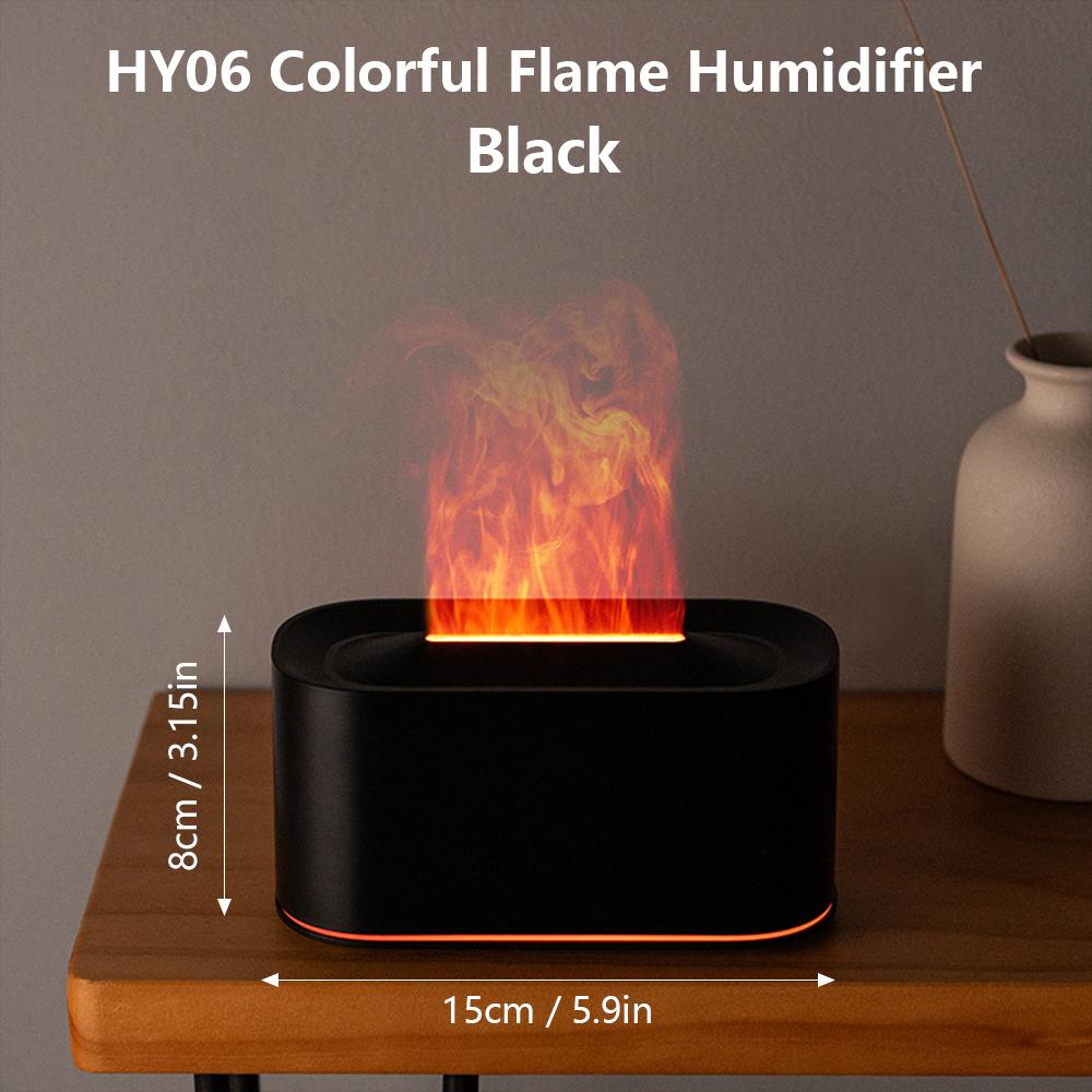 

Humidifier Flame Aromatherapy Diffuser Can Add Essential Oils 7 Colours Flame Diffuser Timing Protection USB Desktop Humidifier