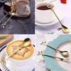 Creative Personality Gold Spoons Tree Leaf Spoon Coffee Spoon Tea Spoon Home Restaurant Dessert Cutlery Set