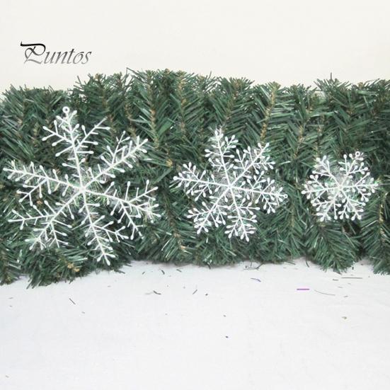 Puntos 3Pcs 8/11/15/18/23cm Christmas Tree Snowflake Ornament Party Window Xmas Decor