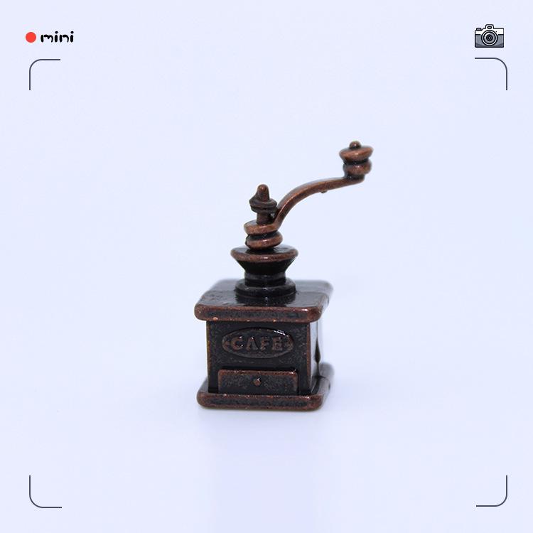 Mini Coffee Grinder Toy for Dollhouse Scene - Model D256 with 52 Miniature Food Accessories