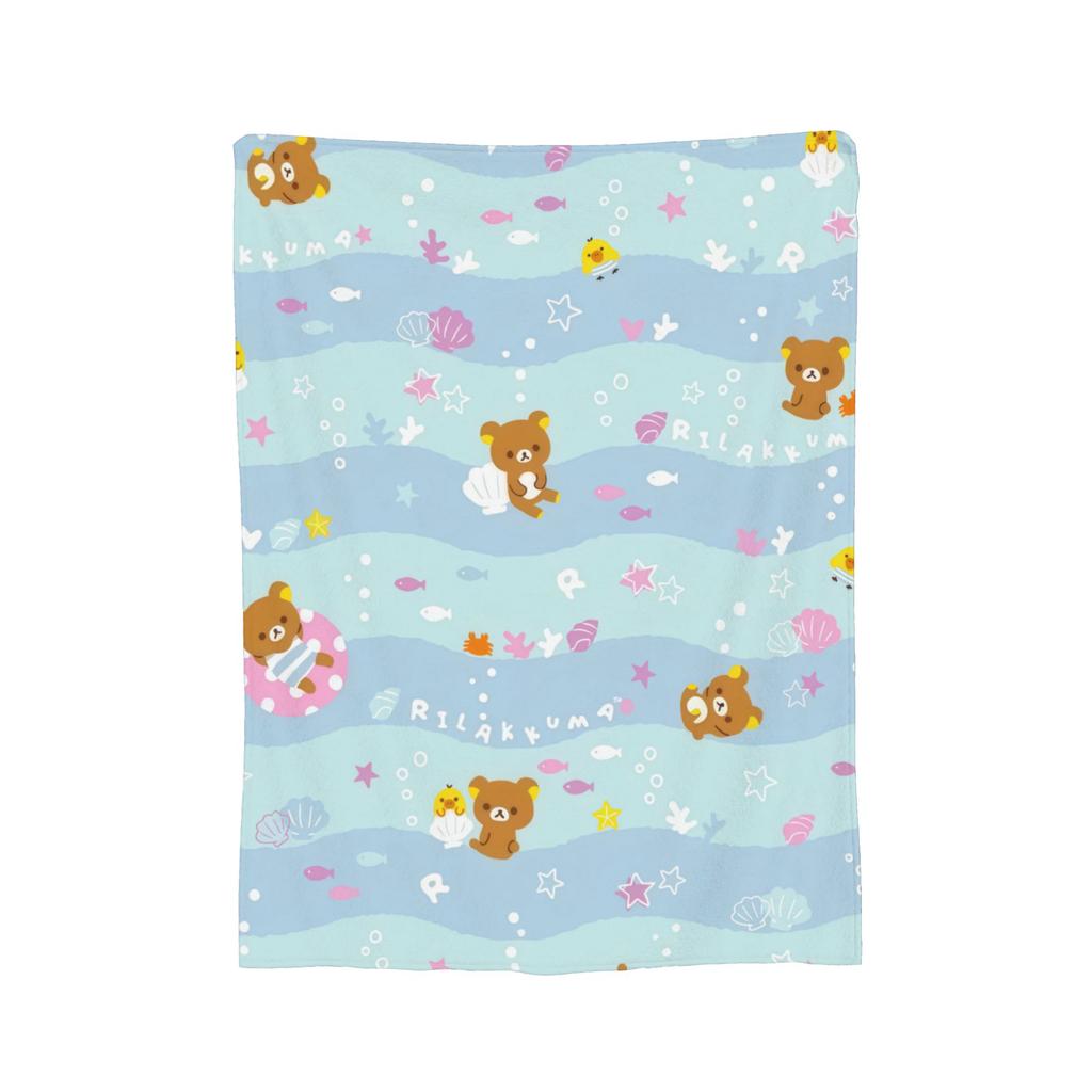 Cartoon Rilakkuma Blanket Velvet All Season Breathable Lightweight Throw Blankets for Bedding Car Rug Piece