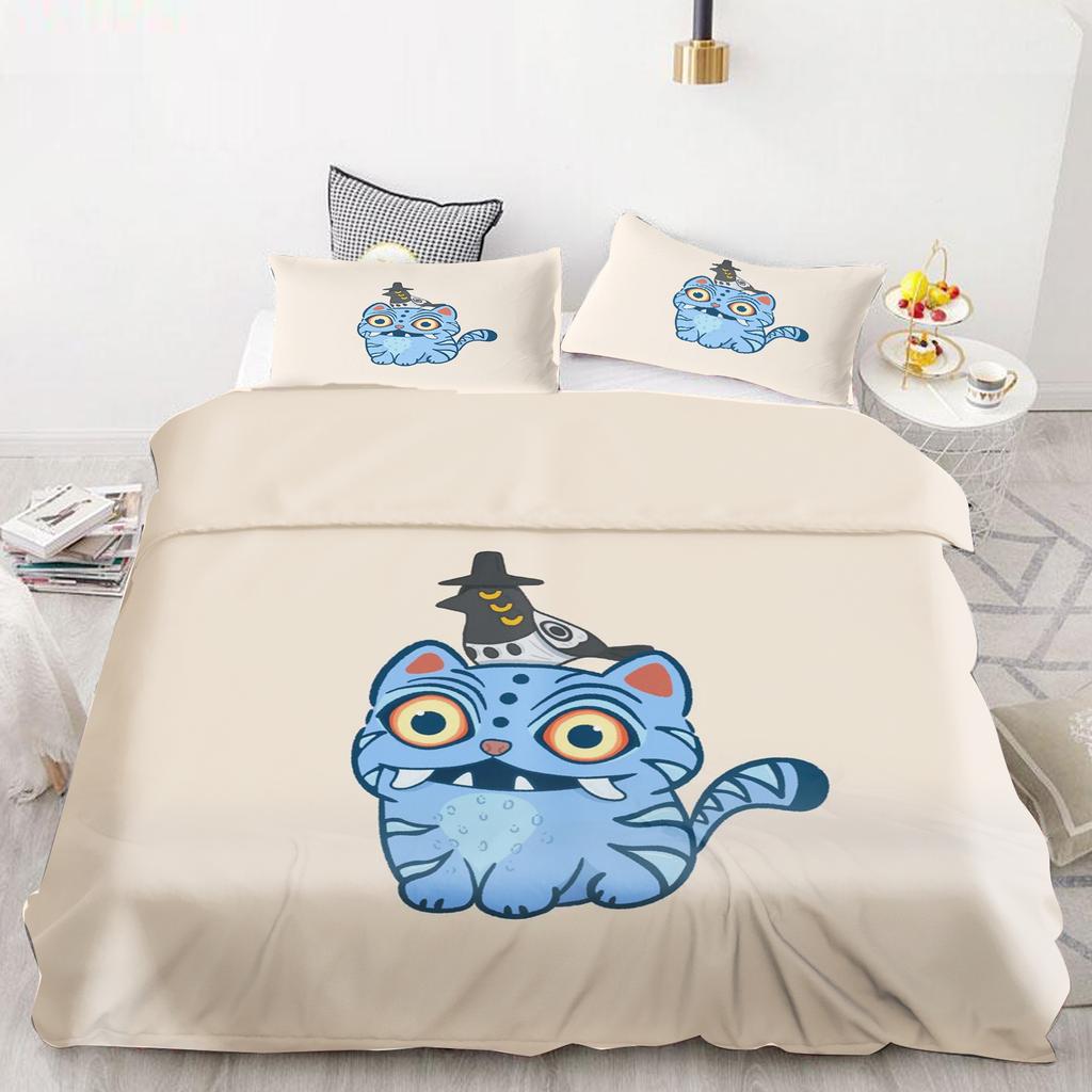 KPop Demon Hunters Anime 100% Polyester Bedding Set Duvet Cover Set Printed Cartoon Home Decor