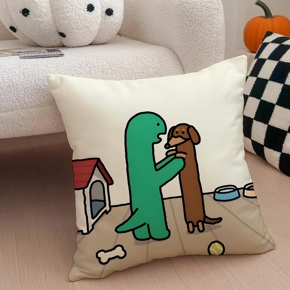 Interesting funny cartoon JJOGUMAN Cushion Cover Throw Pillow Cover Hidden Button Durable Polyester Chair Cushion