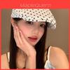 Vintage Red Beret Hat With Sun Protection For Women Spring Summer Casual Style