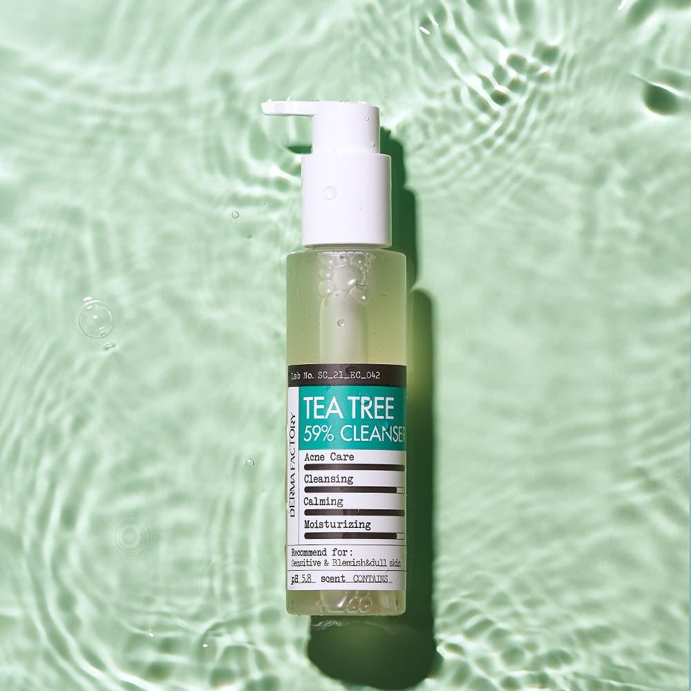 DERMA FACTORY Tea Tree 59% Gel Cleanser Pore Purifying Sebum Control 150ml Gentle Face Wash K-Beauty