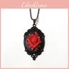 Victoria Black And Red Rose Geometric Alloy Necklace For Women Summer Fashion Accessory