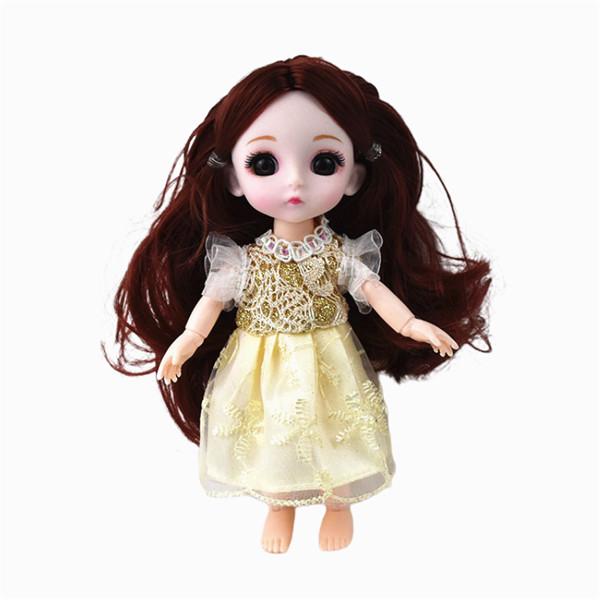 Păpușă cu ochi mari 16 cm Simulare Rochie de prințesă Jucărie Haine Păpușă Stil de modă Aleatoriu