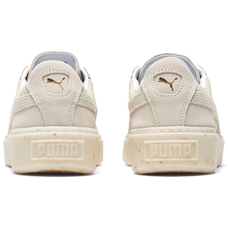 Puma Suede Platform Low Top Sneakers Women Sneakers Off-White Gold 365621-02