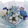 Hand Woven Crochet Flower Bouquet Mother Day Gift Lifelike Petals Eternal Blessing for Valentine's