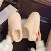2025 Autumn and Winter Outer Wear Ugly Cute Big Head Female Retro Bag Head Cotton Fluffy Half Slippers Velvet Warm One Pedal Lazy