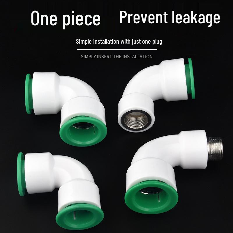 PPR Water Pipe Quick Connector, 4 & 6 Points, No-Melt, Direct Plug-In, 20/25 PE for Cold/Hot Water