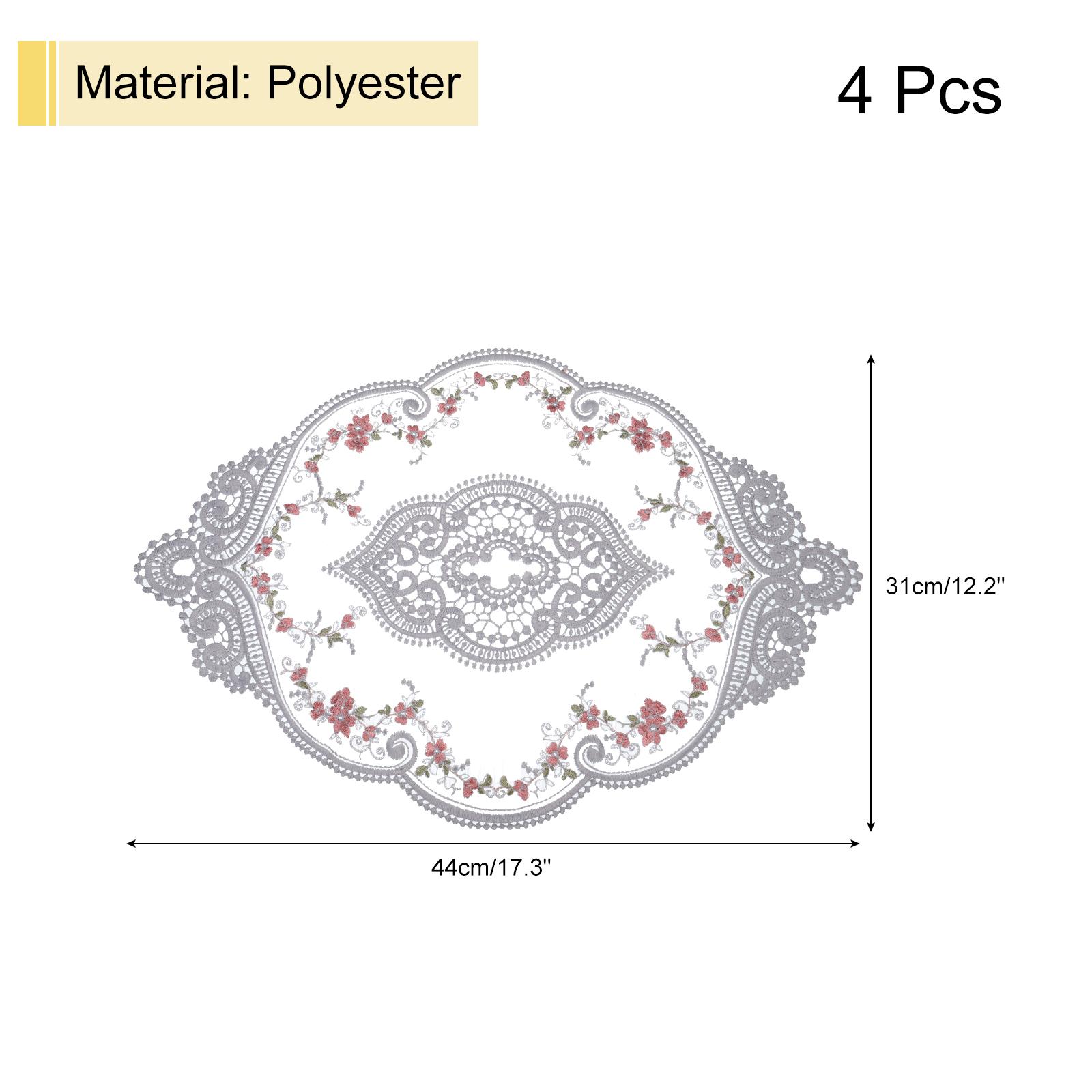 

Кружевные салфетки в стиле ретро 12x17 дюймов, овальные вышитые салфетки для стола, французские вязаные крючком салфетки, подставки под чашки, коврик для дома и свадьбы 12x17in