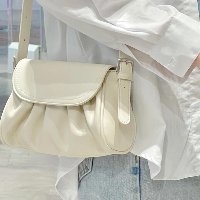 Cloud Bag High-end Female Summer Soft Pleated Armpit Bag One Shoulder Oblique Straddle Small Bag for Women