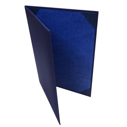 Nakabayashi Certificate/Award File Bifold Cloth A4 Size Navy FSH-A4B