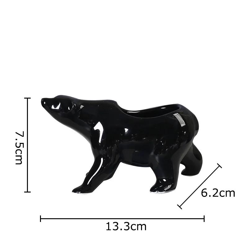 Cartoon Polar Bear Ceramic Vase Creative Small Plant Pots Table Decoration Flowers Arrangement Flower Vase Room Aesthetic Decor
