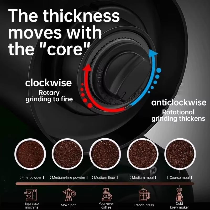 Hand Cranked Coffee Machine, Mini Portable Grinder, Home Office, Travel Adjustable Coarse and Fine Coffee Powder Making Machine