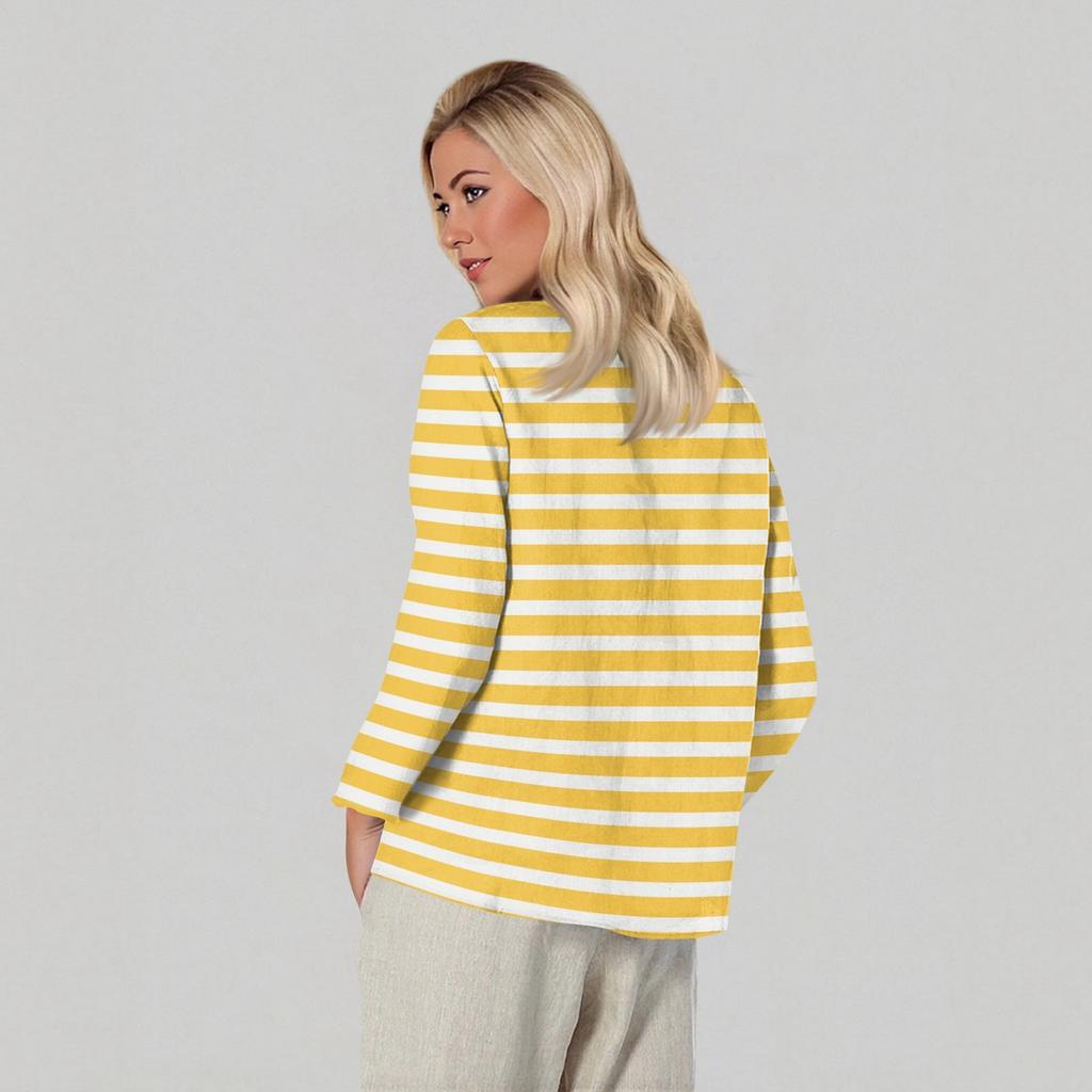 Women's V-neck Long Sleeve Printed Top T-shirt