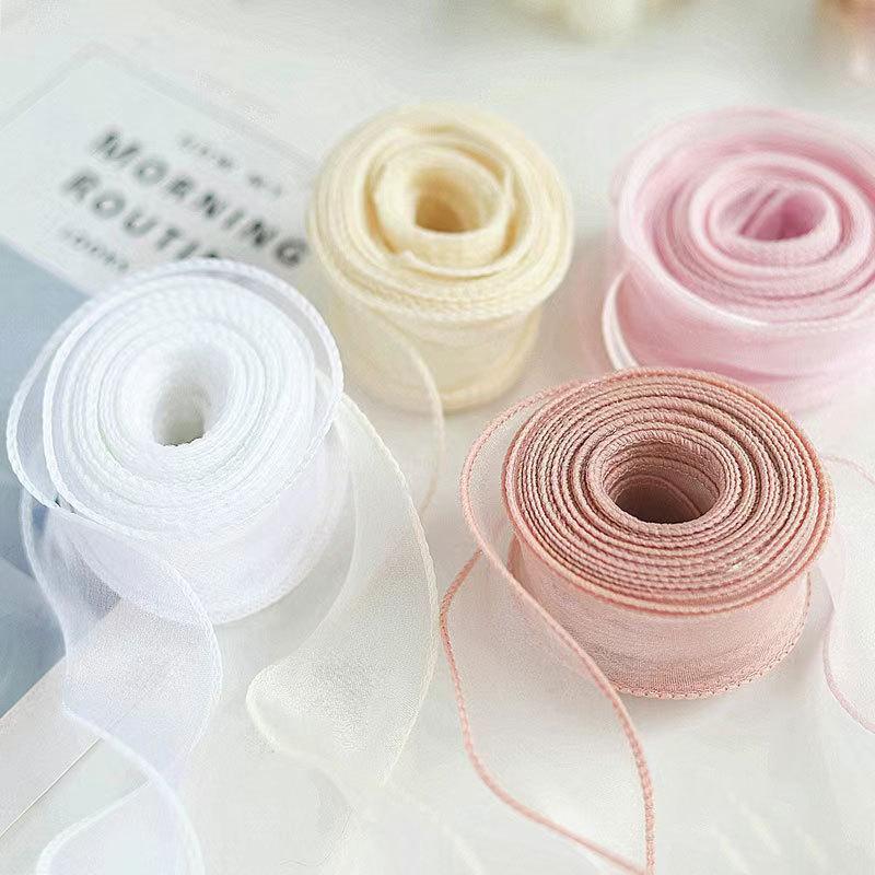 10yards Organza Ribbon Wavy Edge Fishtail Ribbon For DIY Bows Flower Bouquet Gifts Packaging Wedding Party Decor Craft Supplies