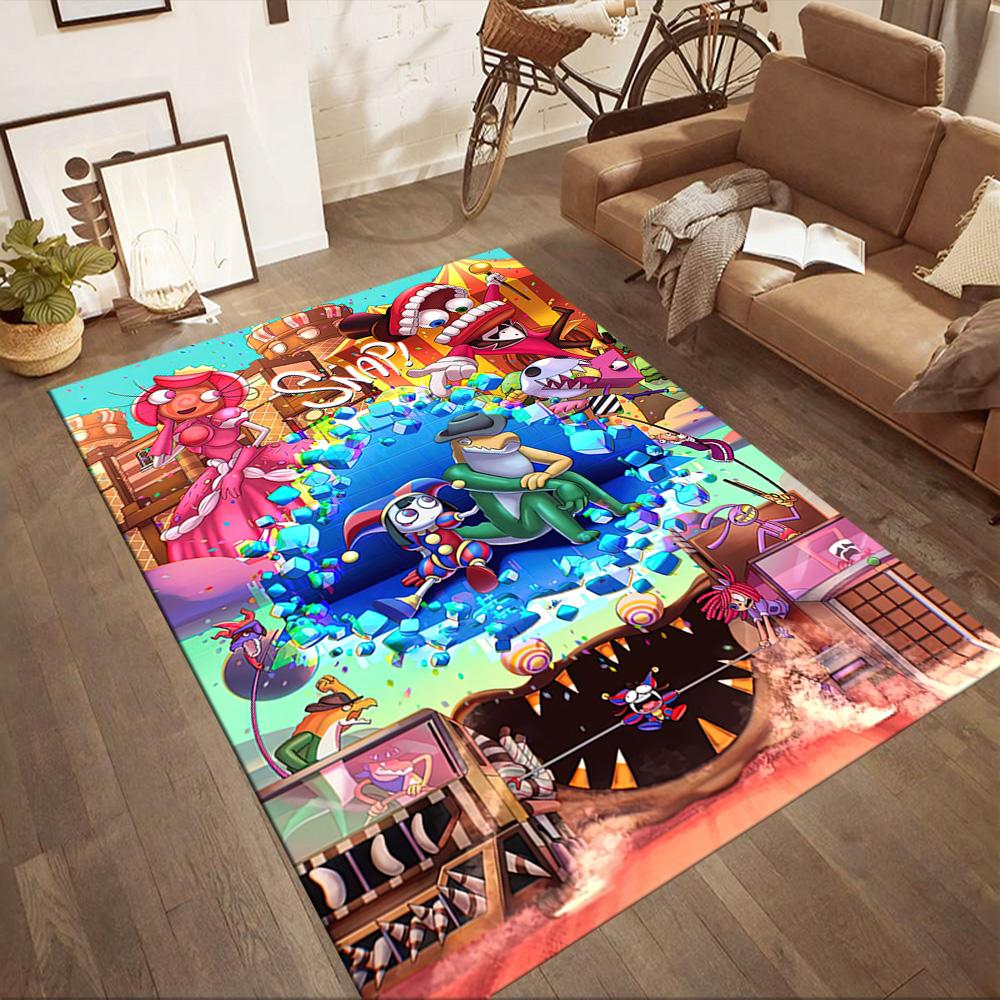 The Amazing Digital Circus Game Square Rugs Are a Great Choice for Living Rooms, Bedrooms, Home Décor, and As Gifts.