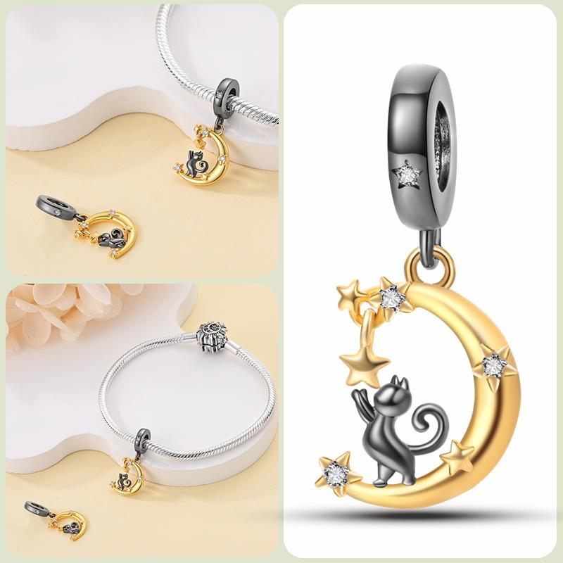 Modne koraliki zawieszki S925 ze srebra próby 925 w stylu klasycznym i romantycznym z motywem żółwia lotosu, odpowiednie do oryginalnej bransoletki DIY na prezent