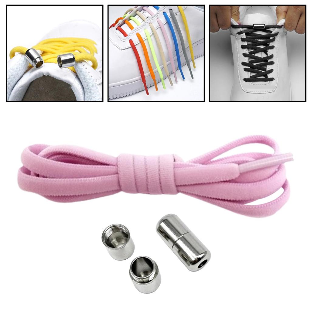 Lacets élastiques sans nœud 1 paire Universels Demi-ronds Lacets rapides Lacets sans nœud pour Baskets Chaussures de course Personnes âgées