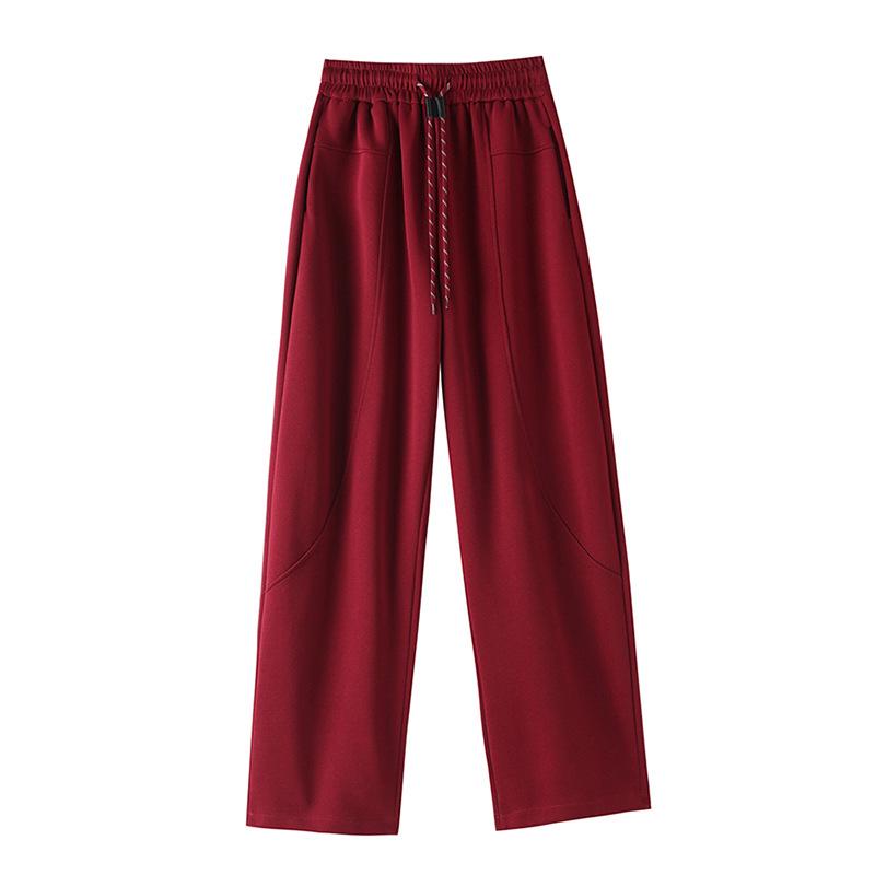 Women's High-Waist Wide-Leg Sweatpants: Autumn/Winter Thickened Velvet Casual Pants