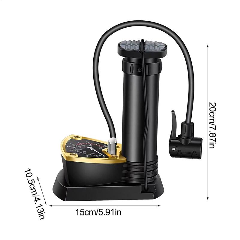 Bike Foot Pump Lightweight Car Foot Inflator With Pressure Gauge Portable Bike Tire Compressor for Sedan Motorcycle Pickup