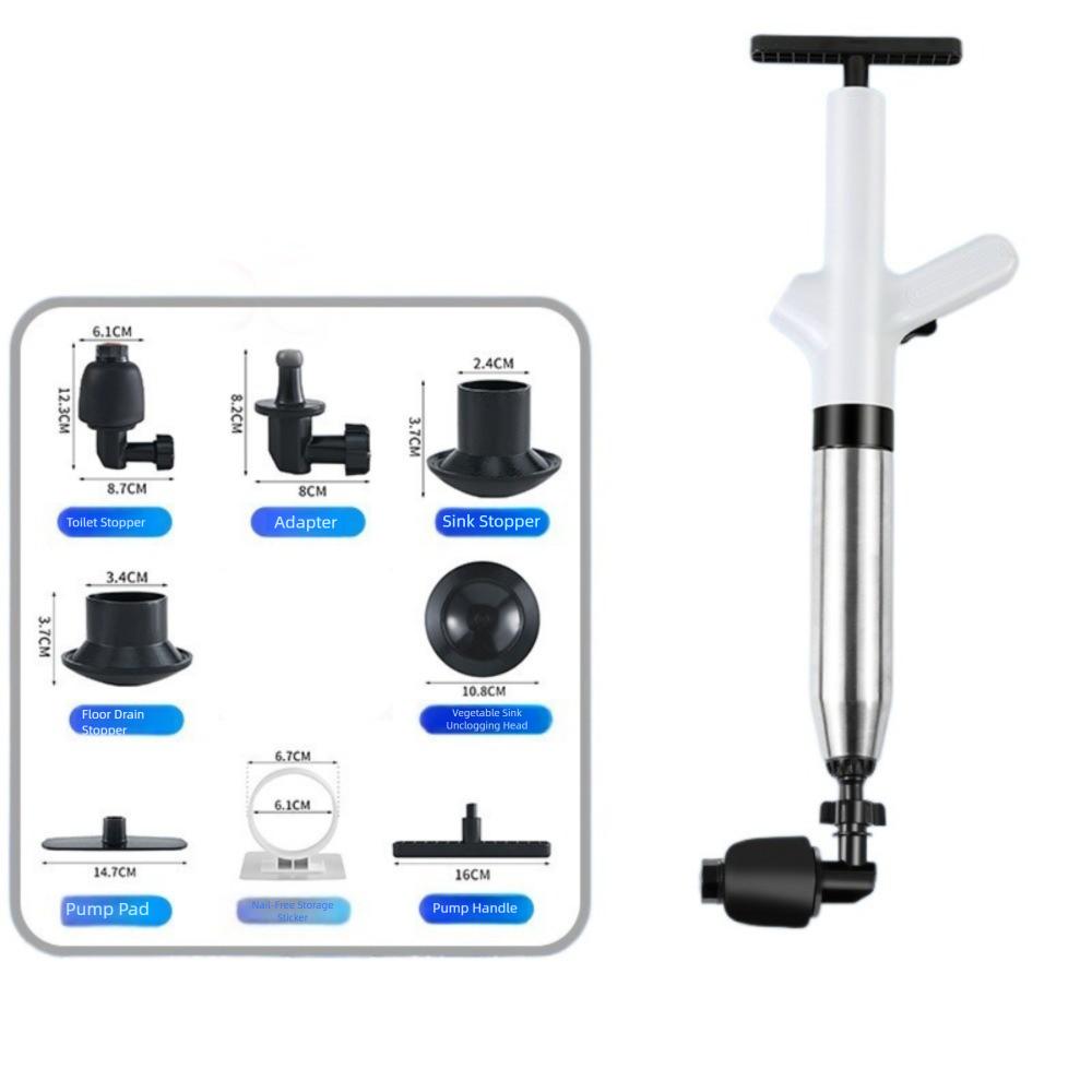 Plastic Toilet Unclogger Anti-splash Professional High Pressure Drain Plunger Multifunctional Clog Removal Dredge Tool